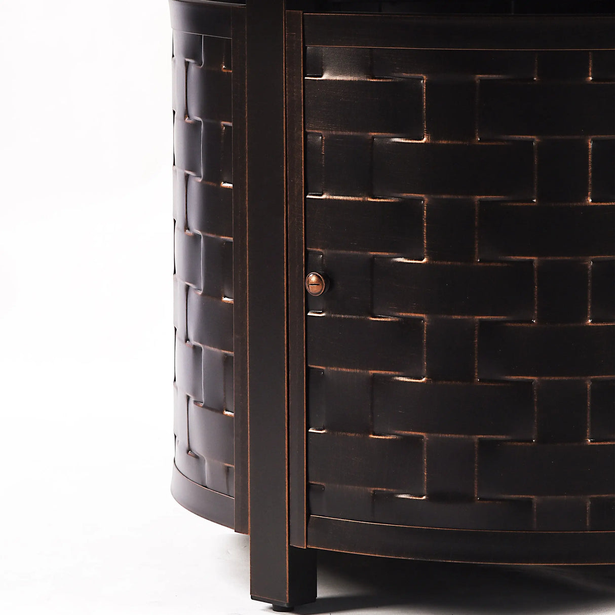 Aluminum 44-in Round Propane Fire Table with Beads, Covers and Lid Sharicks