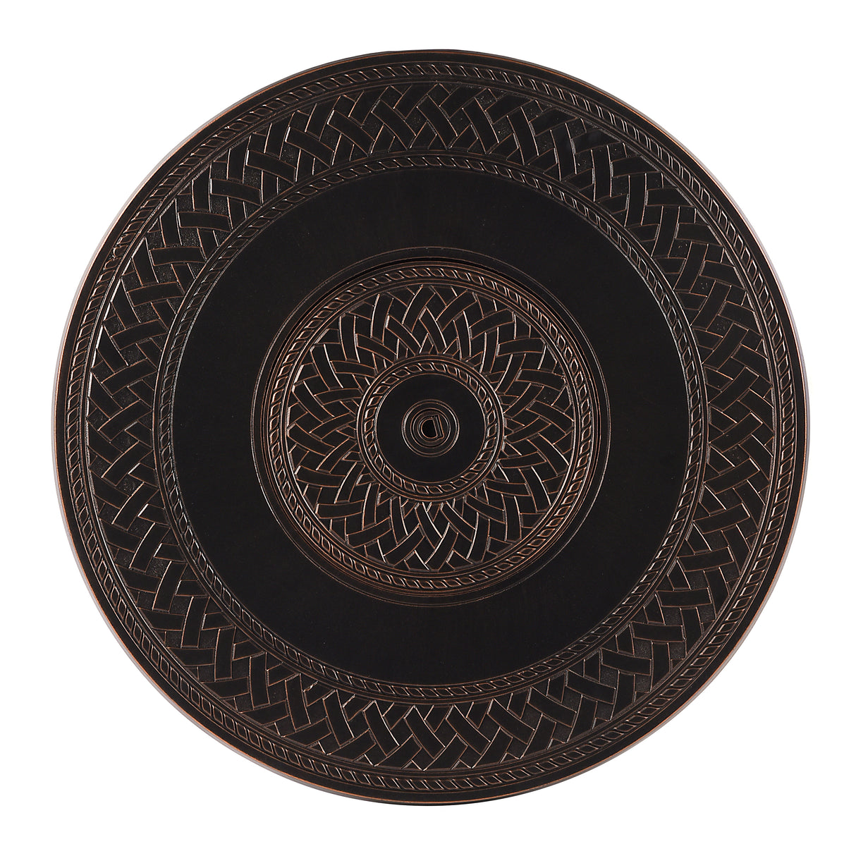 Aluminum 34-in Round Propane Fire Table with Beads, Covers and Lid Sharicks