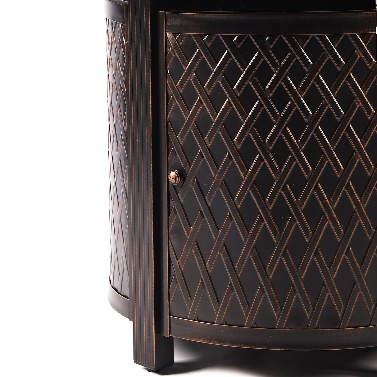 Aluminum 34-in Round Propane Fire Table with Beads, Covers and Lid Sharicks