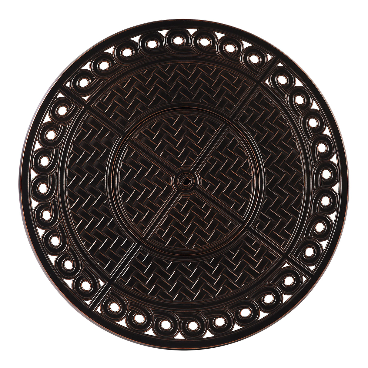 Aluminum 34-in Round Propane Fire Table with Beads, Covers and Lid Sharicks