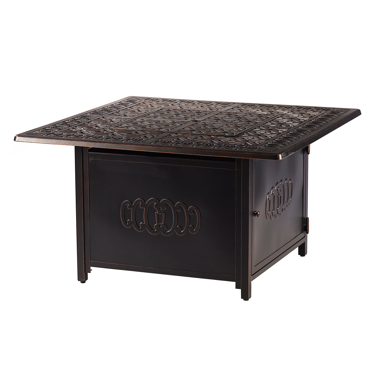 Aluminum 42-in Square Propane Fire Table with Beads, Covers and Lid Sharicks