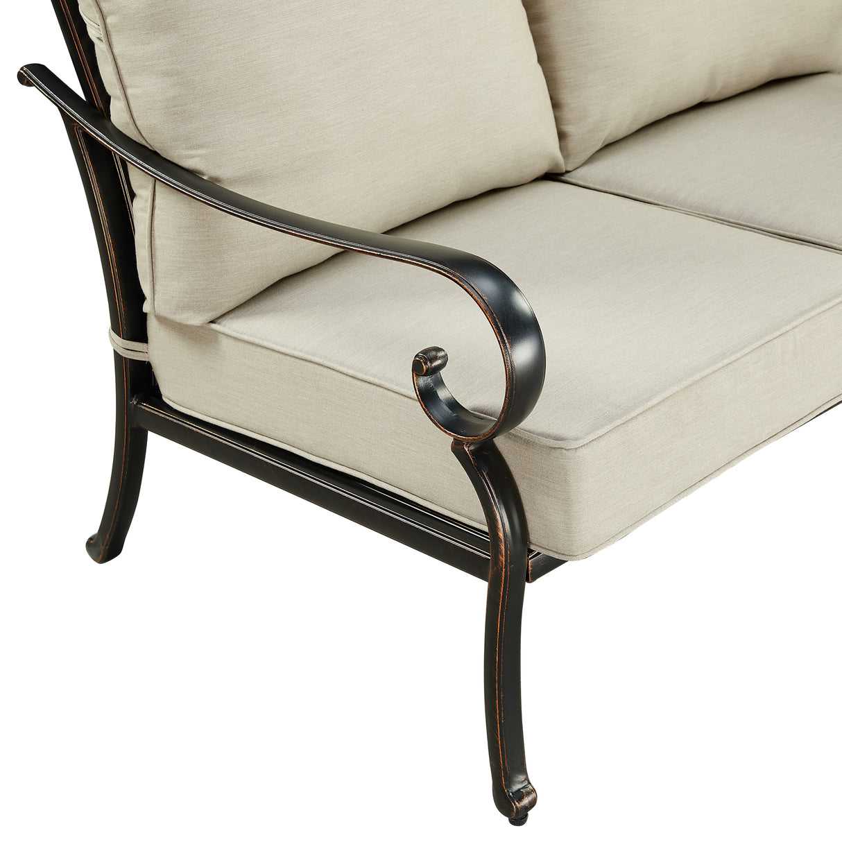 Black Aluminum Deep Seating Loveseat with Cushions - Sharicks