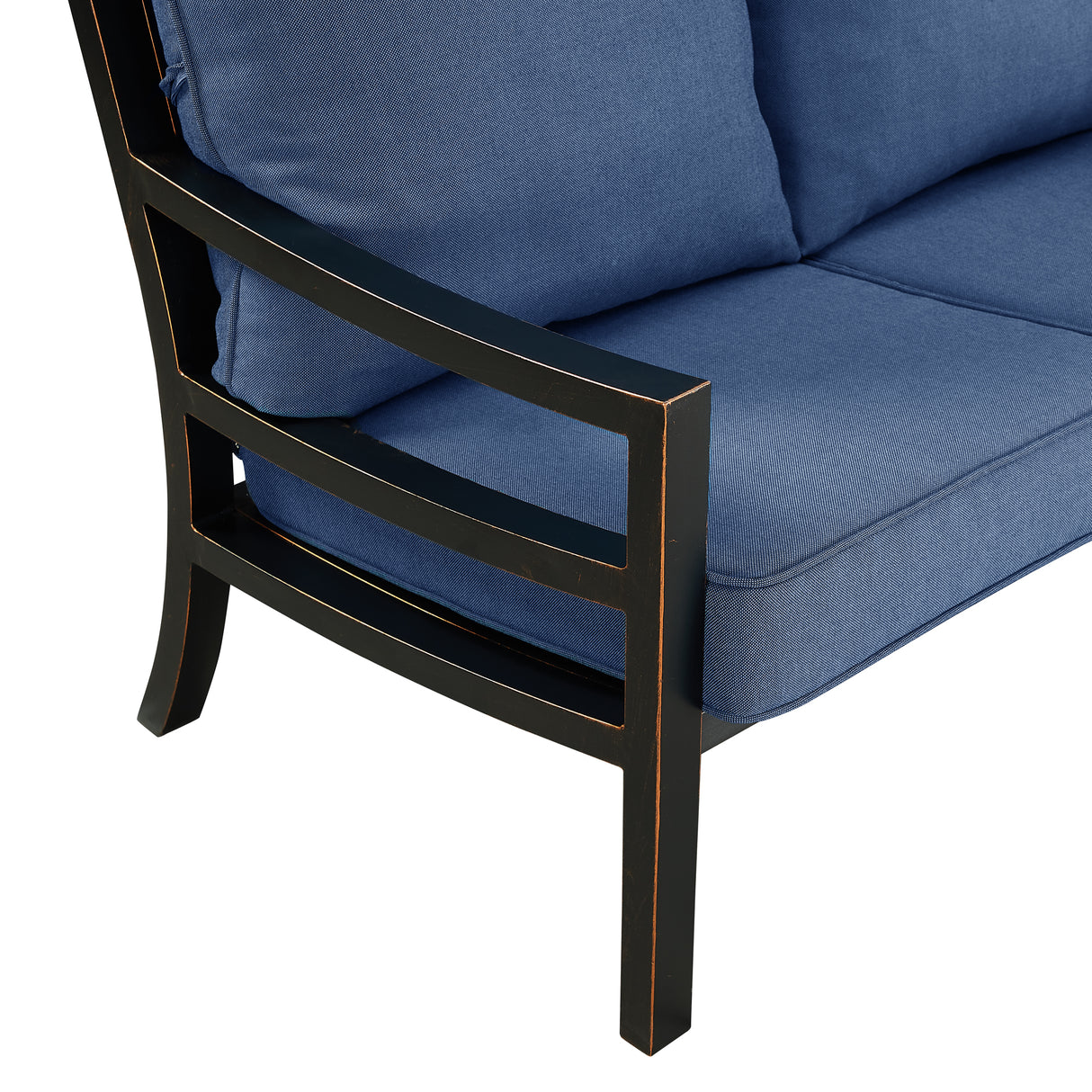 Black Aluminum Deep Seating Loveseat with Cushions - Sharicks