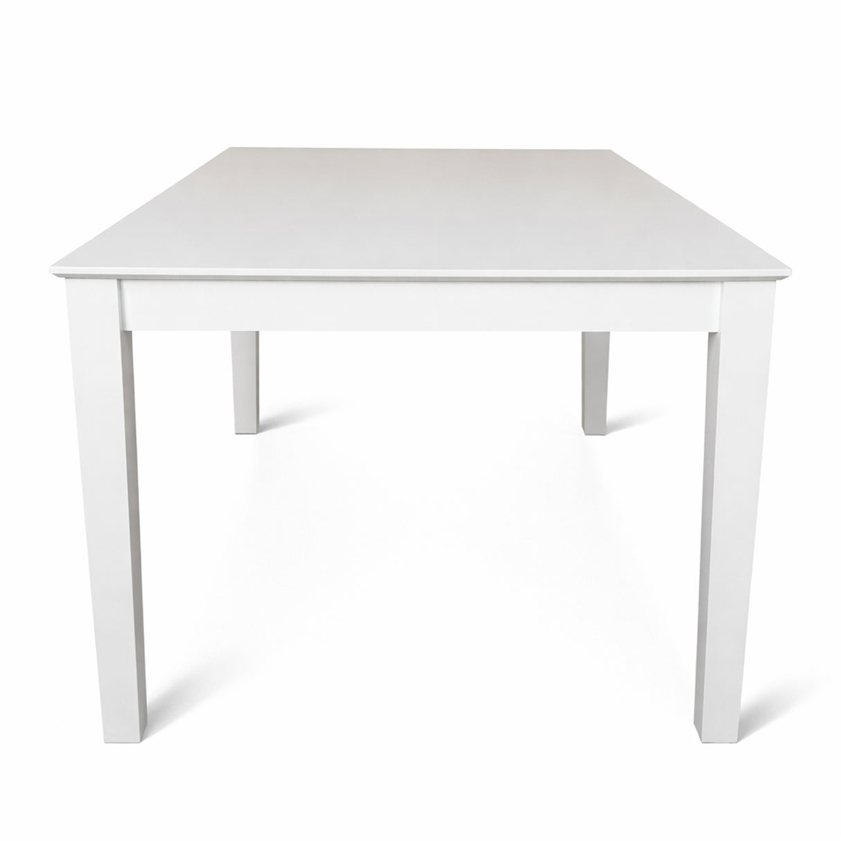 Modern 78.7 Inch Rectangular Dining Table, White Finish Solid Rubberwood