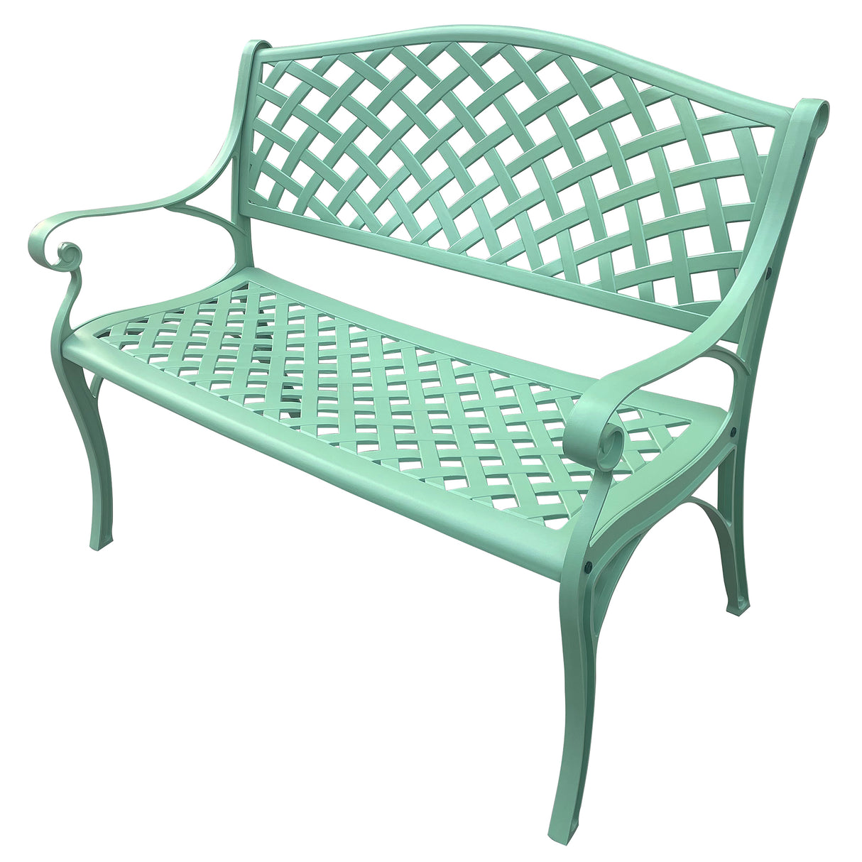 Seafoam Green Patio Bench