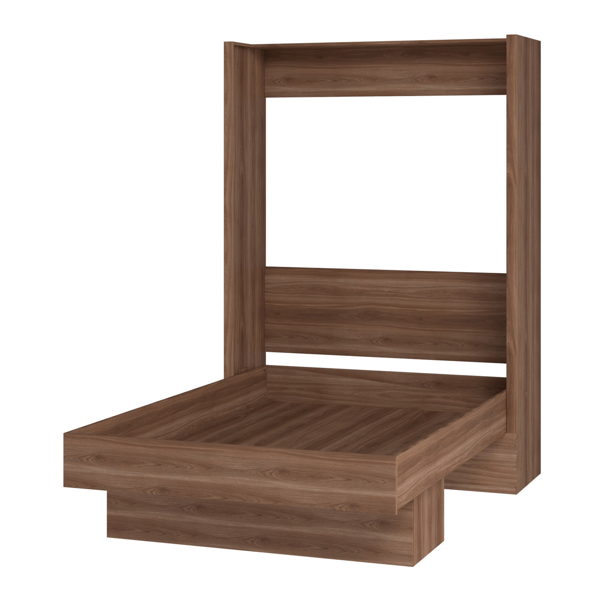 Easy-Lift Full Murphy Wall Bed in Natural Brown Wood Grain with Shelf - Sharicks