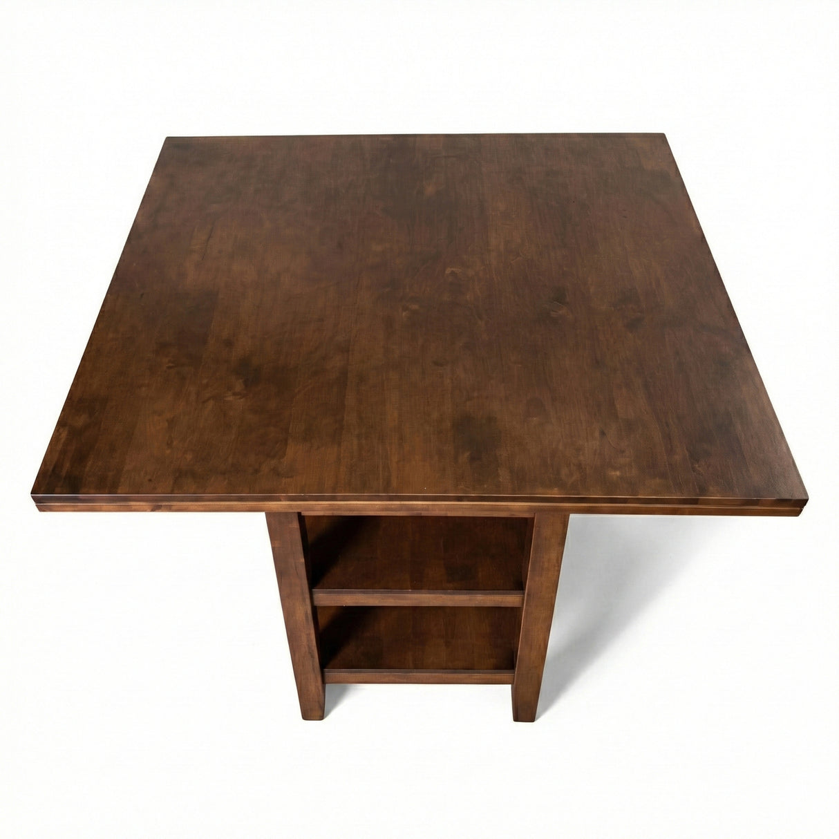 Modern 41.3 Inch Square Counter Height Dining Table, Dirty Oak Finish Solid Rubberwood