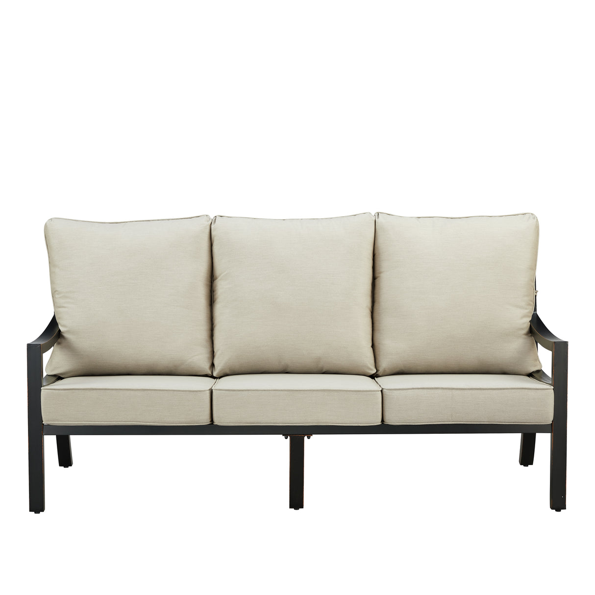Black Aluminum Deep Seating Sofa with Cushions - Sharicks