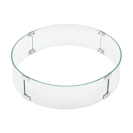 Round 25.7-in Tempered Glass Fire Table Windshield Flame Blocker - Sharicks