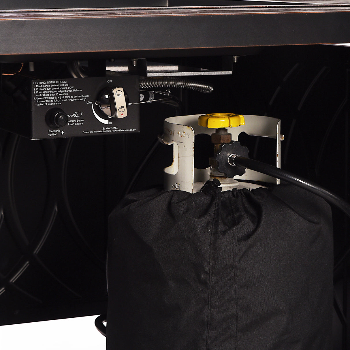 Black Aluminum Fire Table Set with Four Deep Seating Loveseats - Sharicks