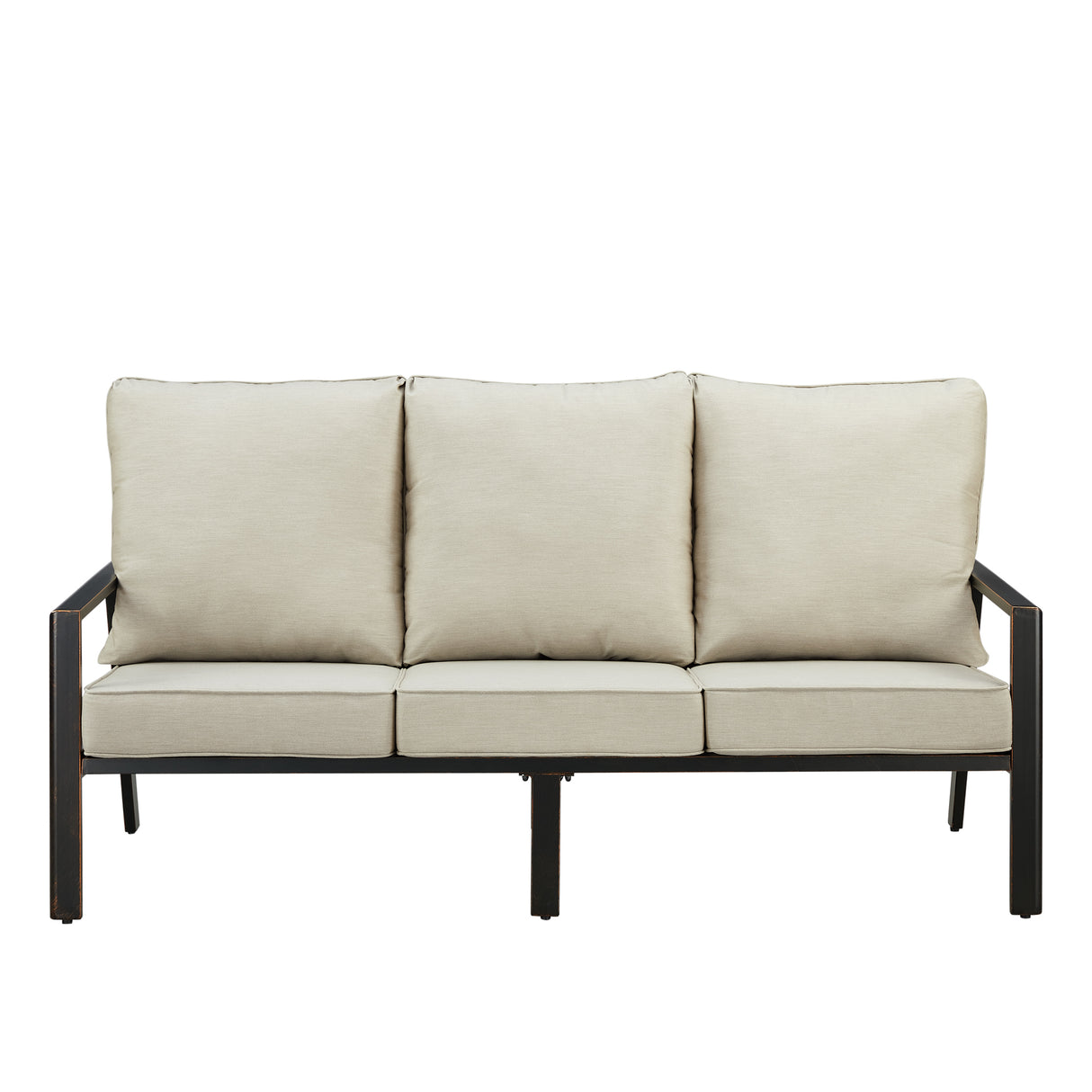 Black Aluminum Deep Seating Sofa with Cushion with Cushions - Sharicks