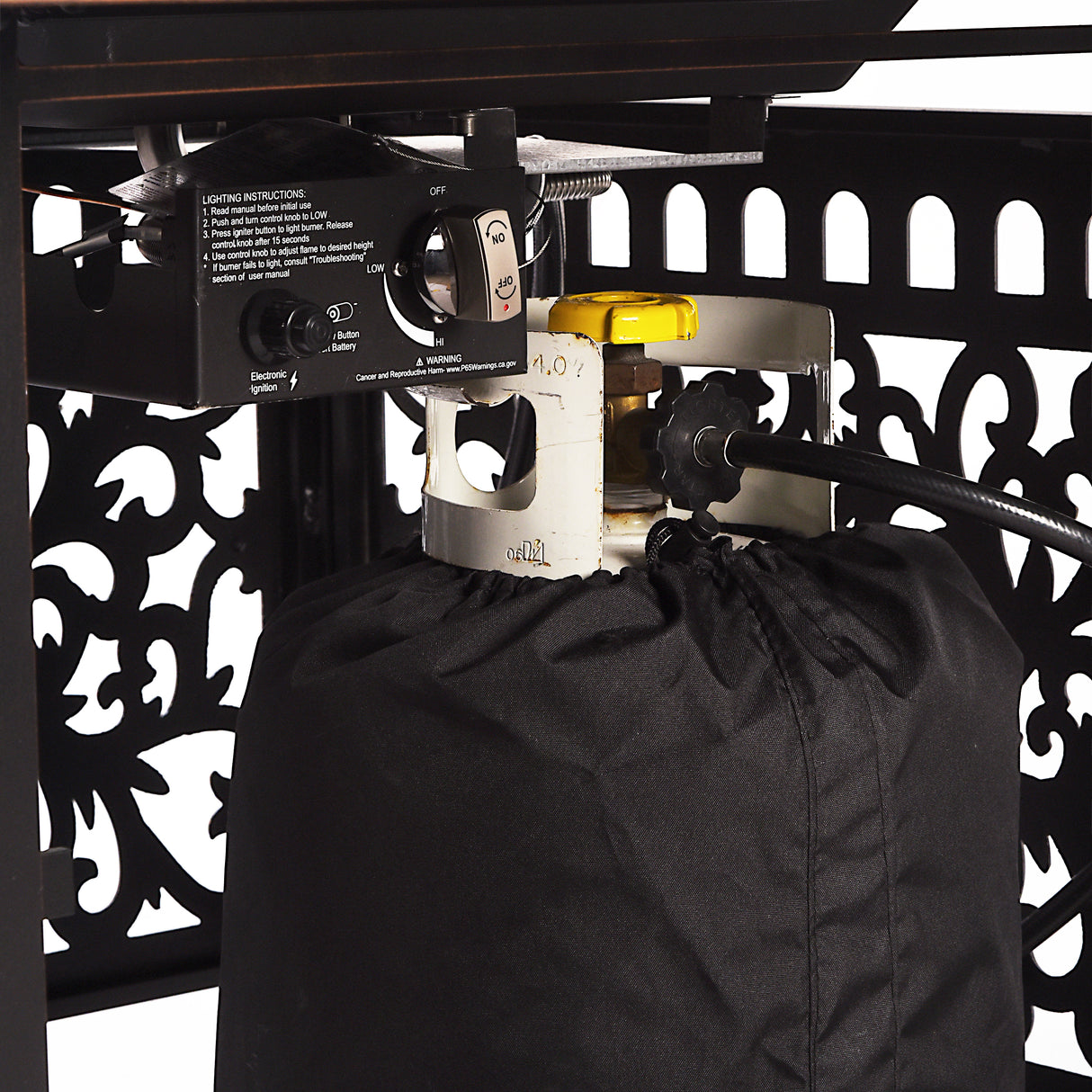 Black Aluminum Fire Table Set with Two Loveseats and Two Club Chairs - Sharicks