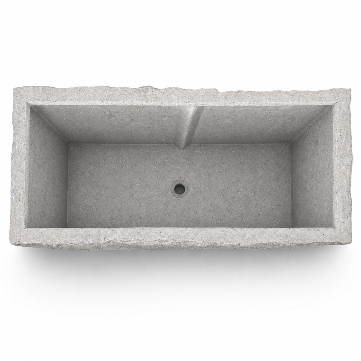 Rock Texture Rectangular Polystone Planter Box, Gray