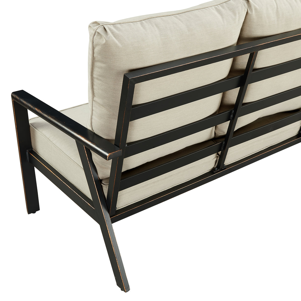 Black Aluminum Deep Seating Sofa with Cushion with Cushions - Sharicks