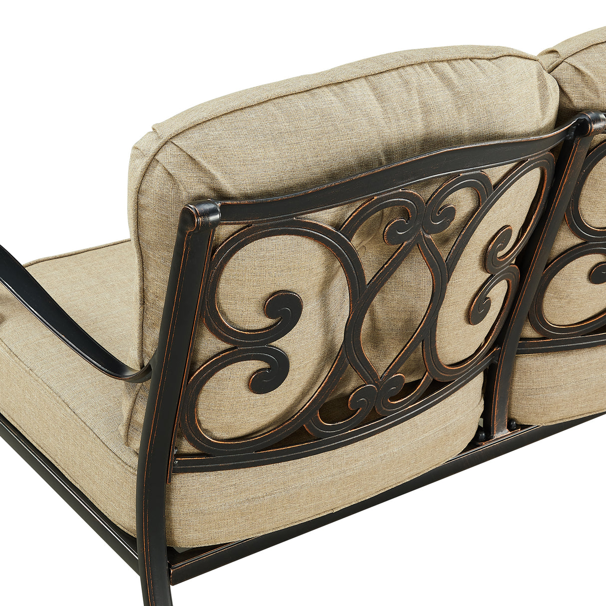 Black Aluminum Deep Seating Deep Seating Loveseat with Cushion with Cushions - Sharicks