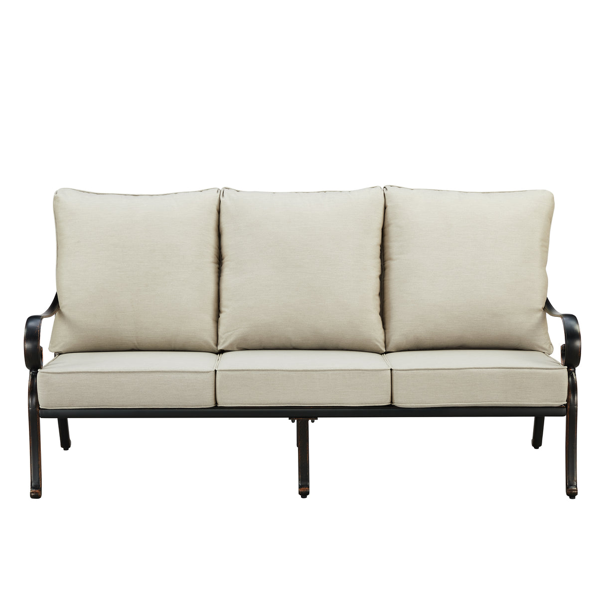 Black Aluminum Deep Seating Sofa with Cushions - Sharicks