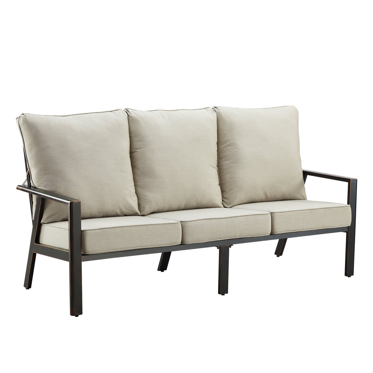 Black Aluminum Deep Seating Sofa with Cushion with Cushions - Sharicks