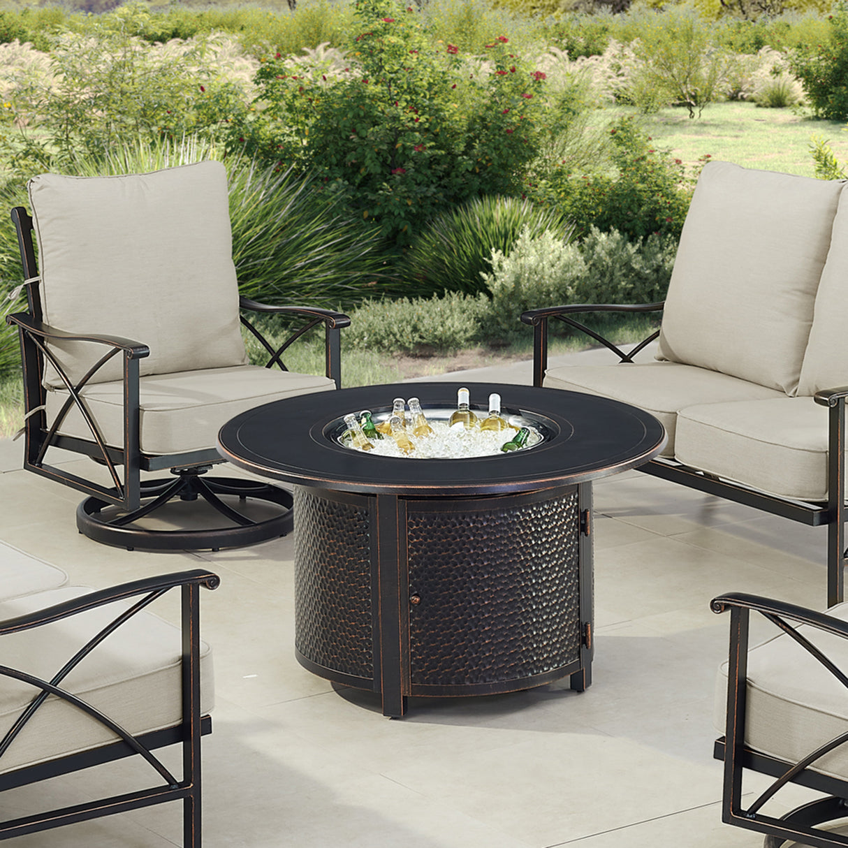 Round 21.5-in Stainless Steel Drop in Ice Bucket for Fire Tables - Sharicks