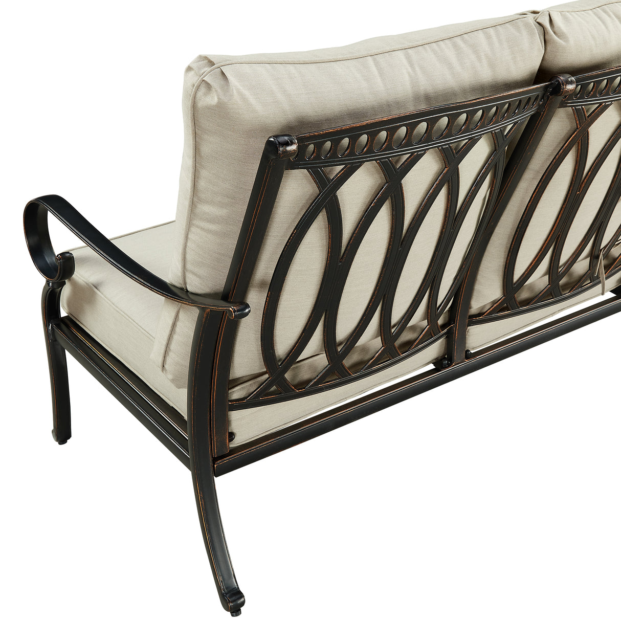 Black Aluminum Deep Seating Loveseat with Cushions - Sharicks