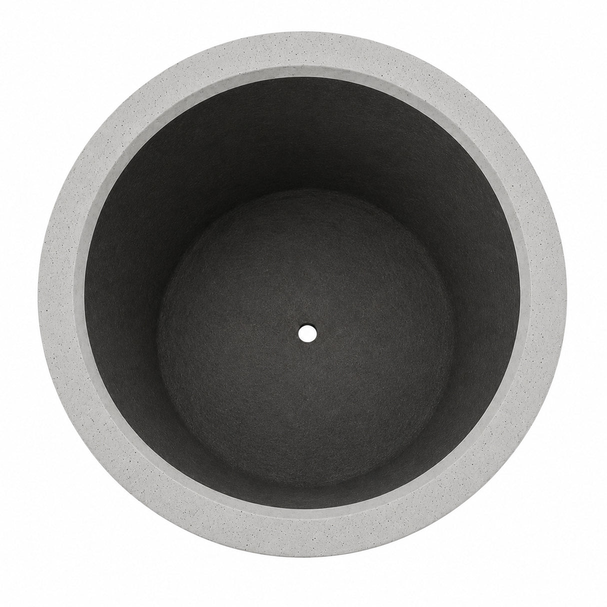 Set of 4 Round Cylinder Polystone Indoor/Outdoor Planters, Gray