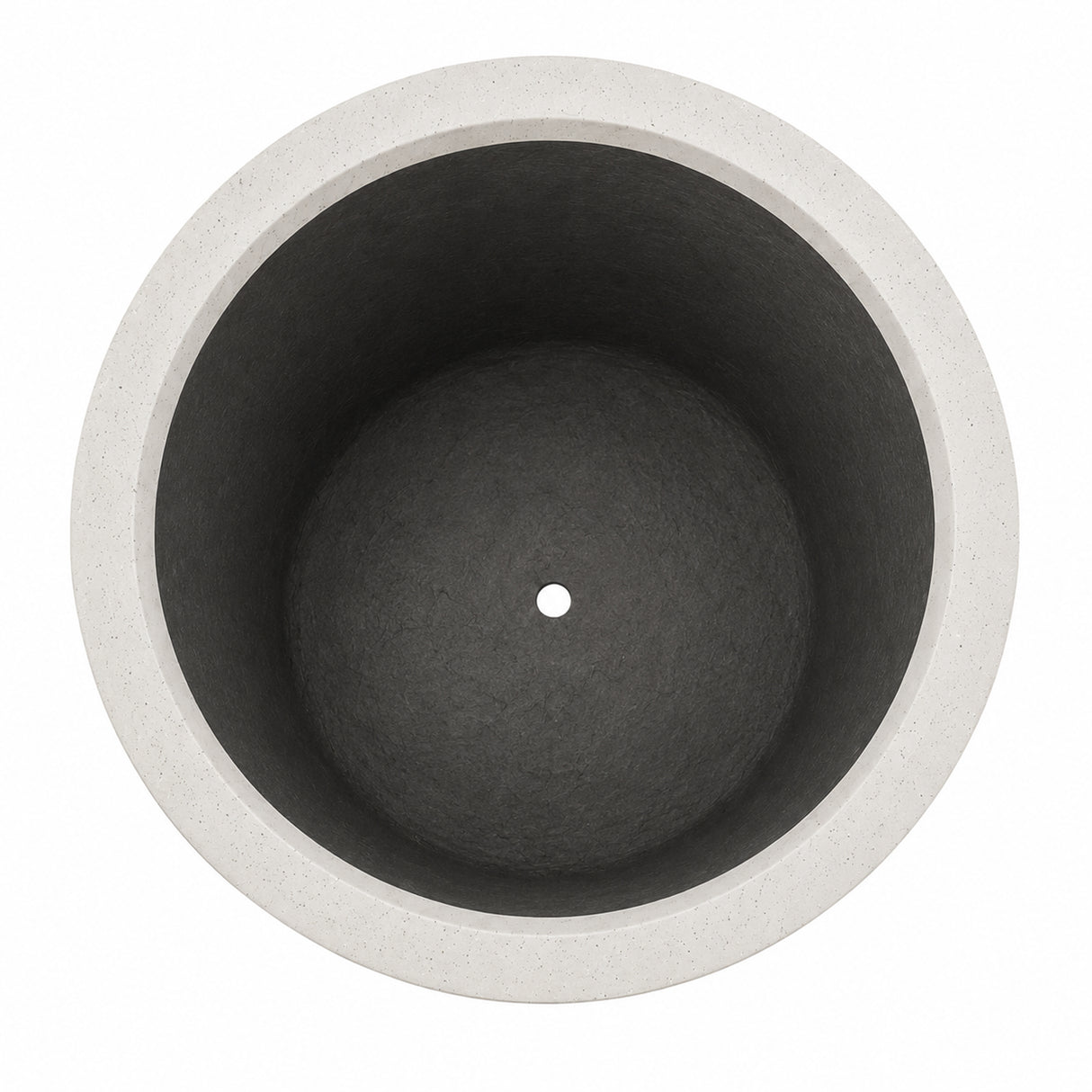 Set of 4 Round Cylinder Polystone Indoor/Outdoor Planters, White