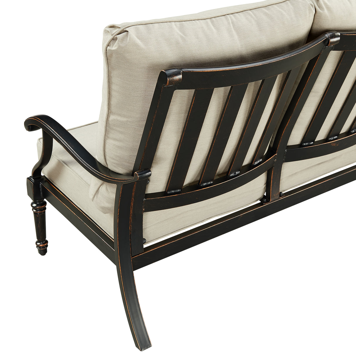 Black Aluminum Deep Seating Sofa with Cushions - Sharicks