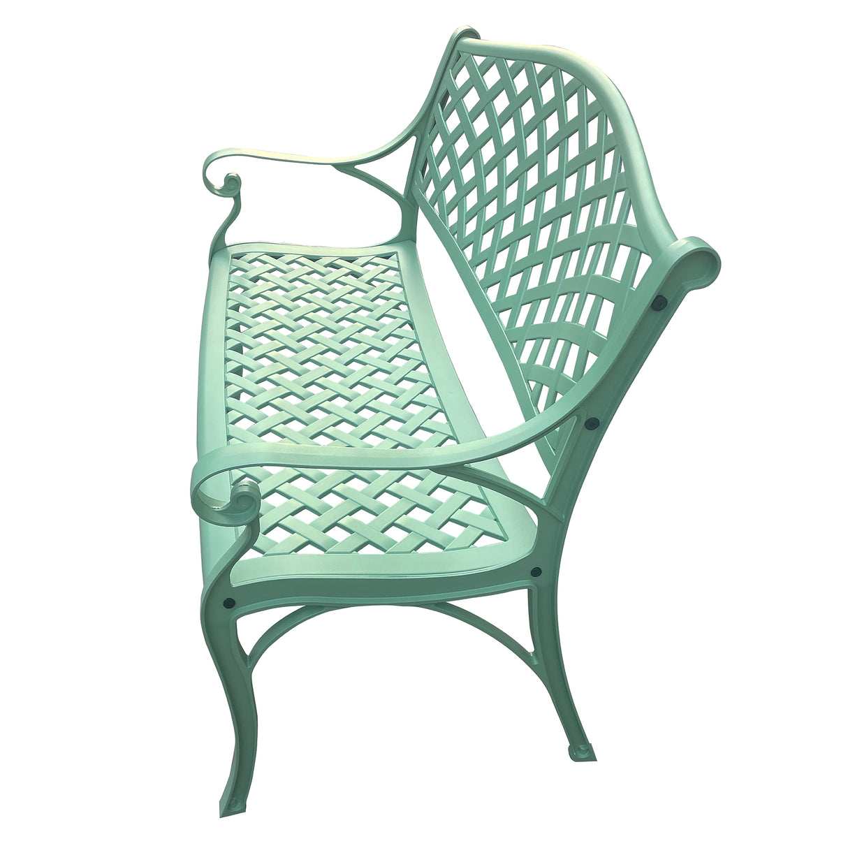 Seafoam Green Patio Bench