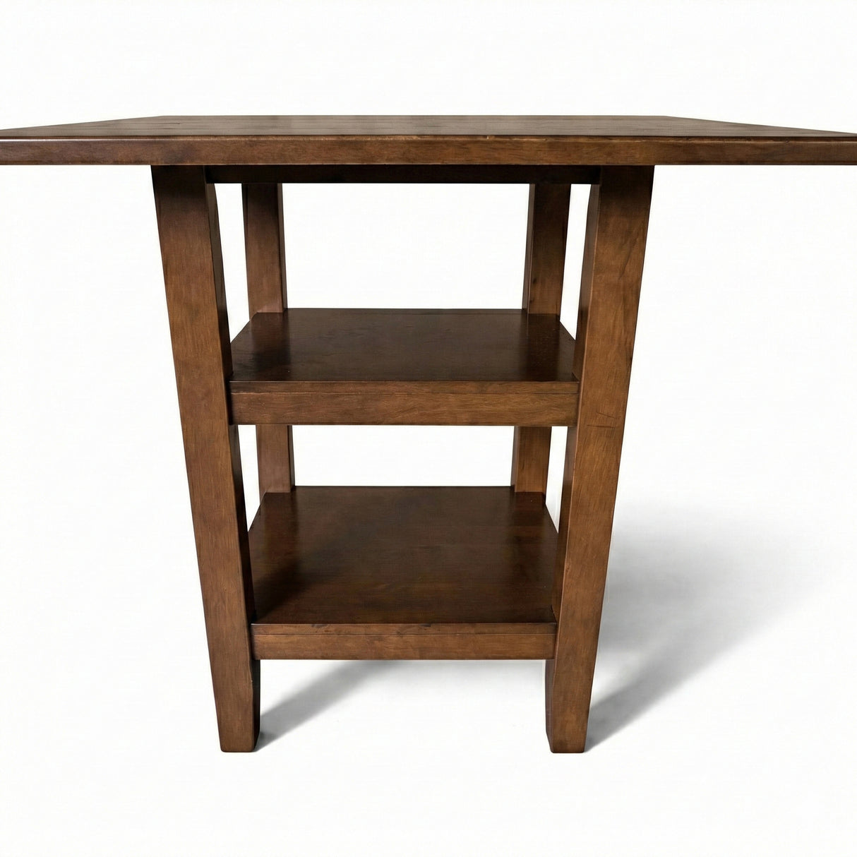 Modern 41.3 Inch Square Counter Height Dining Table, Dirty Oak Finish Solid Rubberwood