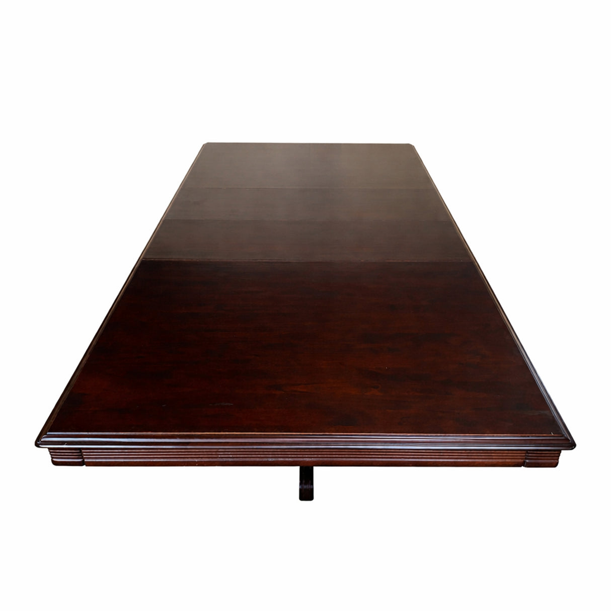Traditional 118 Inch Rectangular Extendable Dining Table, Expresso Brown Finish Solid Rubberwood