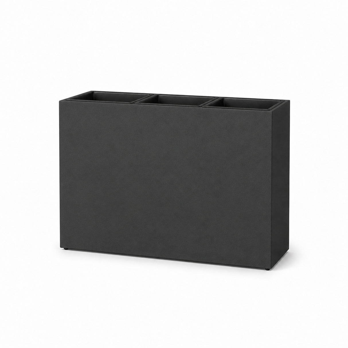 Smooth Rectangular Fiber Cement Planter, Black
