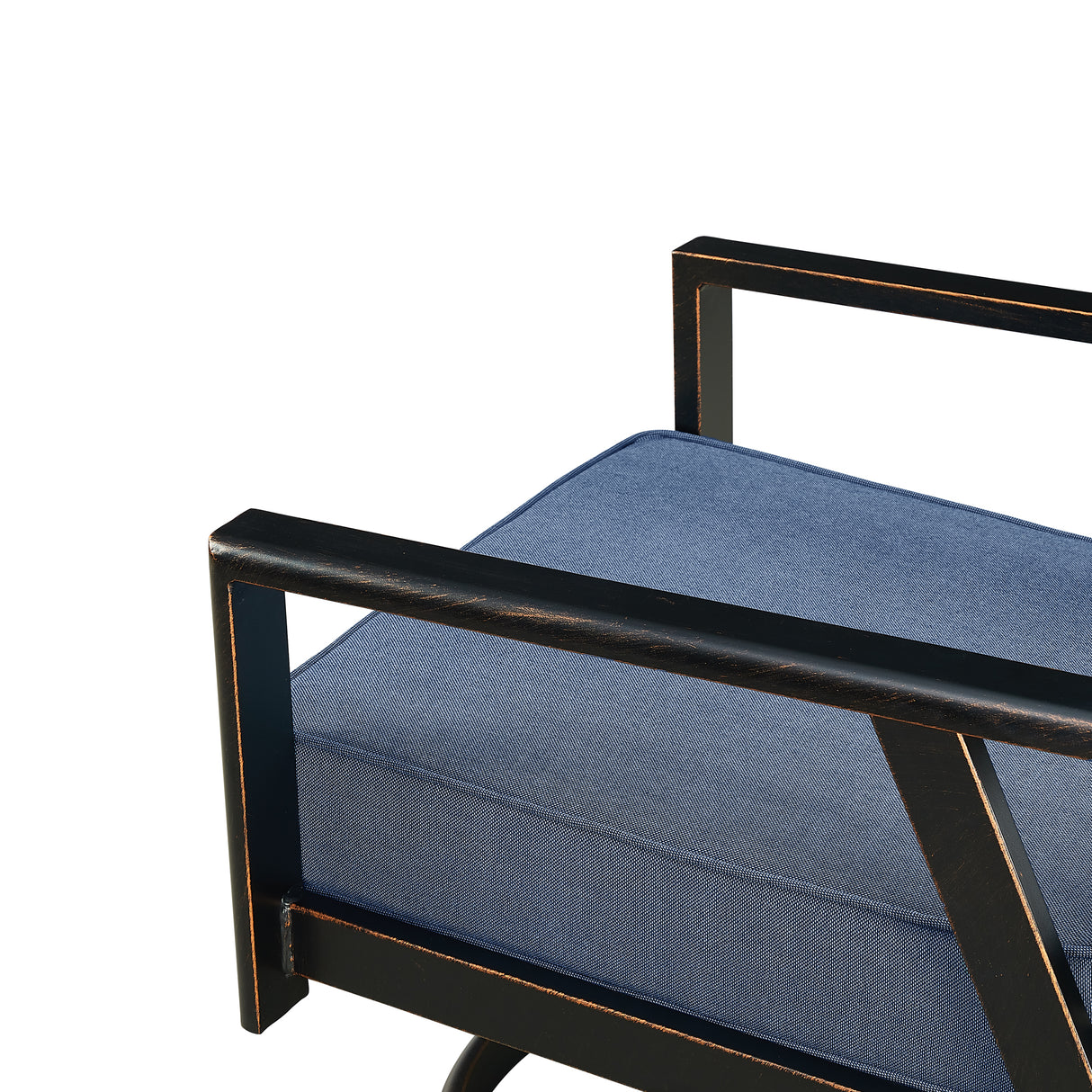 Pair of Black Aluminum Deep Seating Swivel Rocker Club Chairs with Cushions - Sharicks