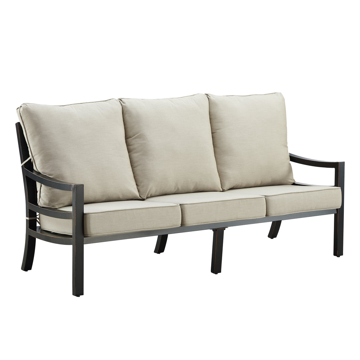 Black Aluminum Deep Seating Sofa with Cushions - Sharicks