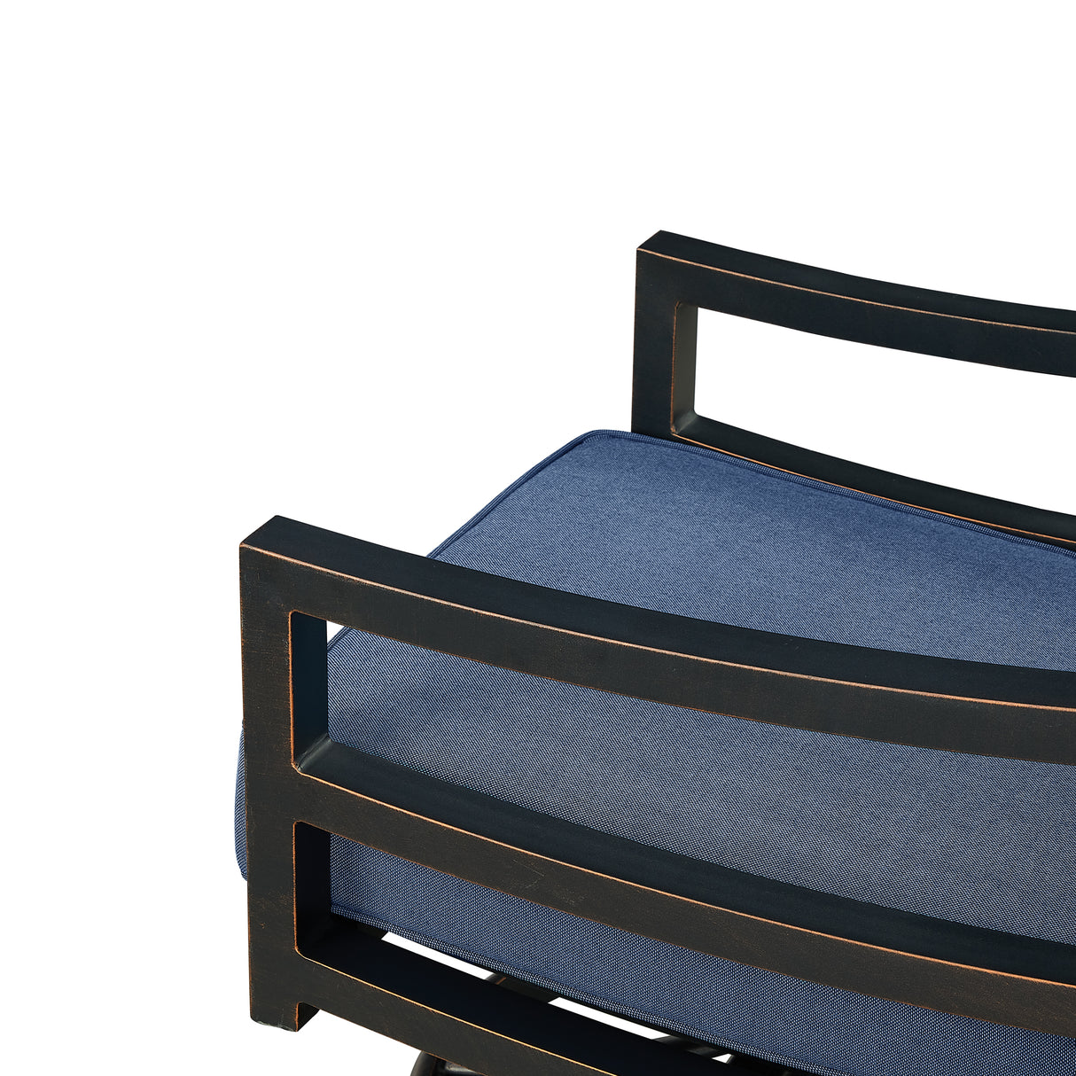 Pair of Black Aluminum Deep Seating Swivel Rocker Club Chairs with Cushions - Sharicks