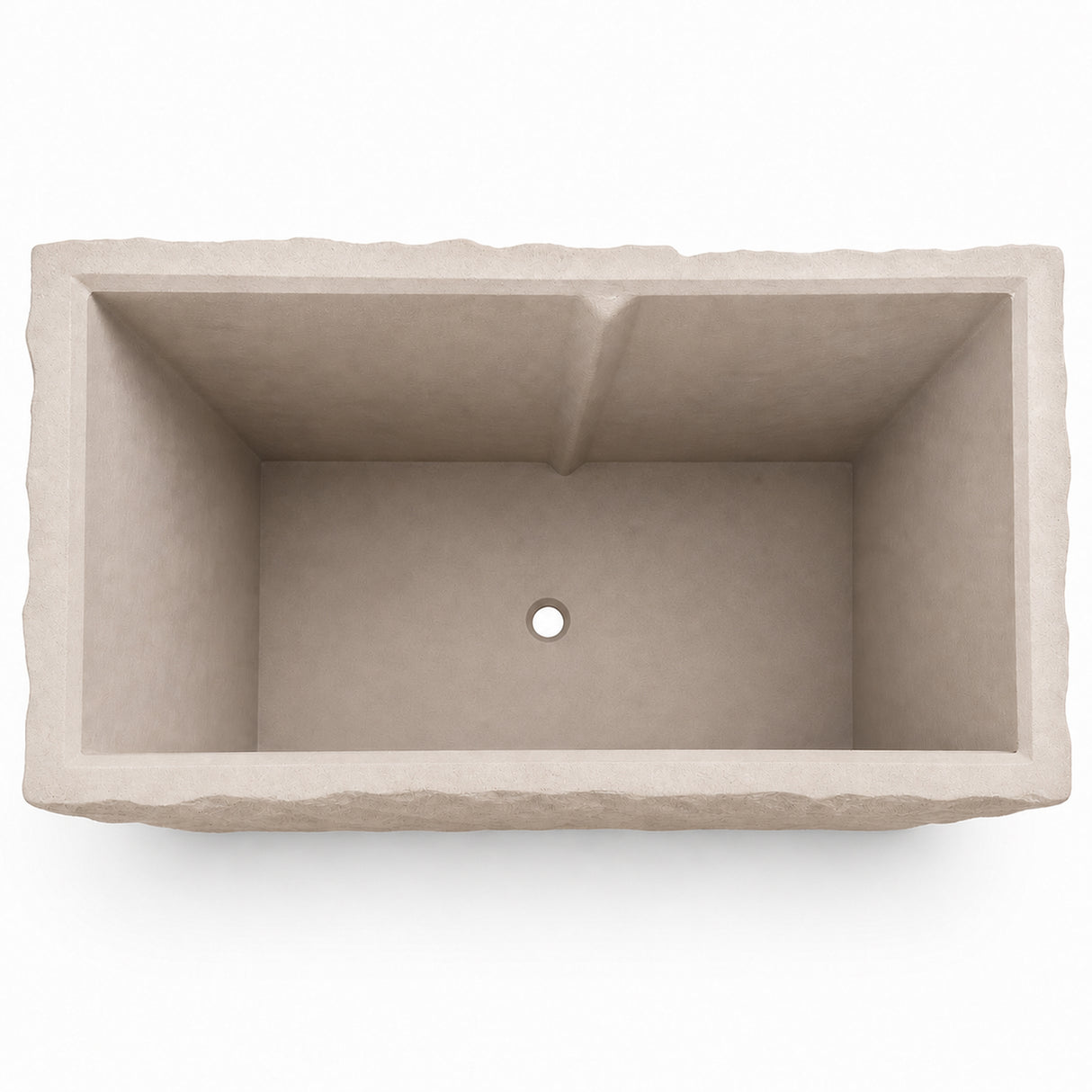 Rock Texture Rectangular Polystone Planter Box, Sand