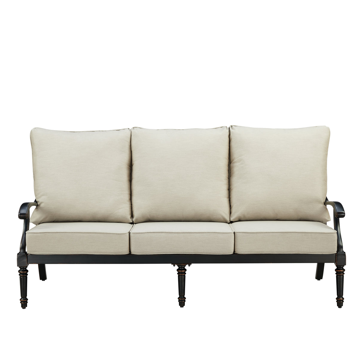 Black Aluminum Deep Seating Sofa with Cushions - Sharicks