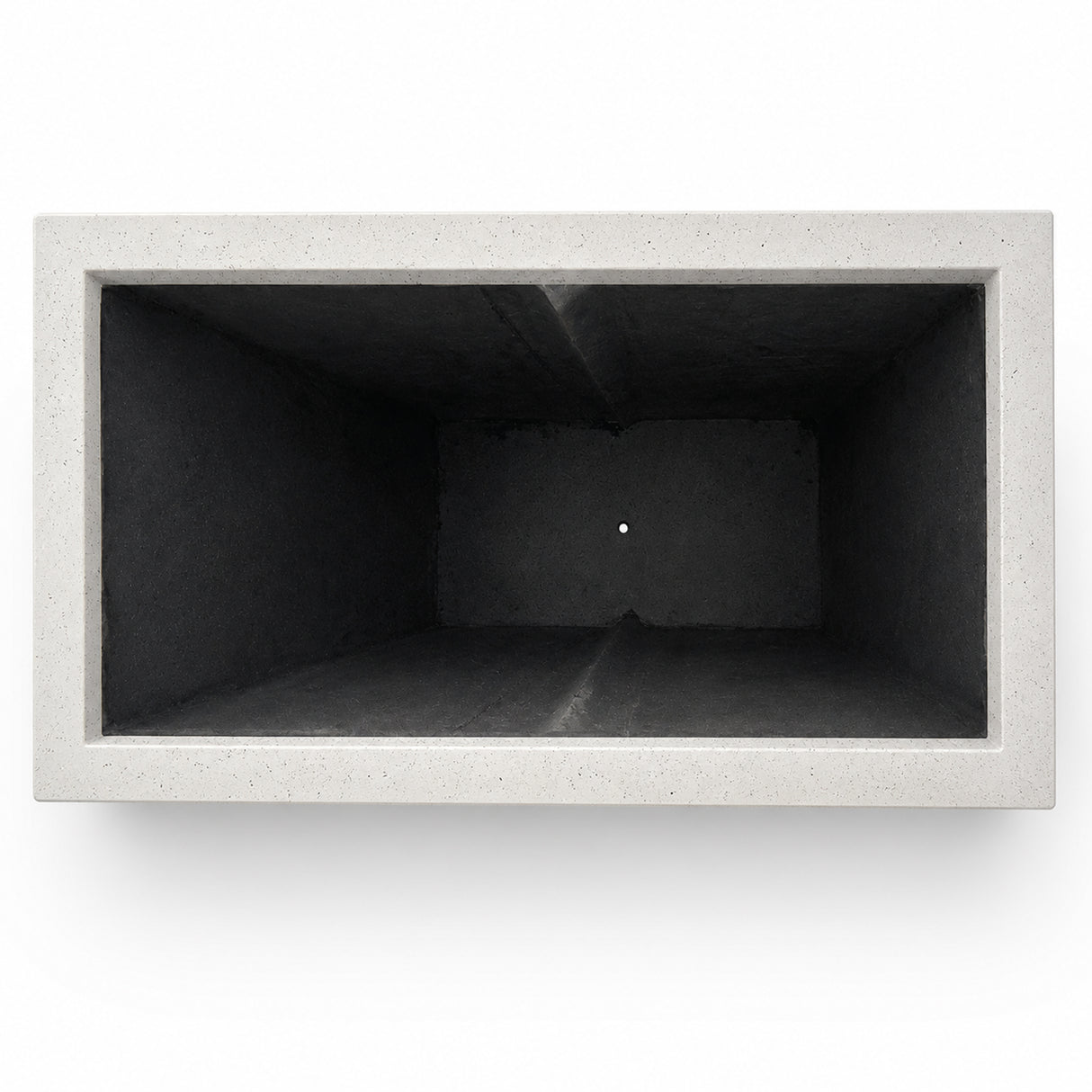 Set of 3 Rectangular Polystone Indoor/Outdoor Planters, White