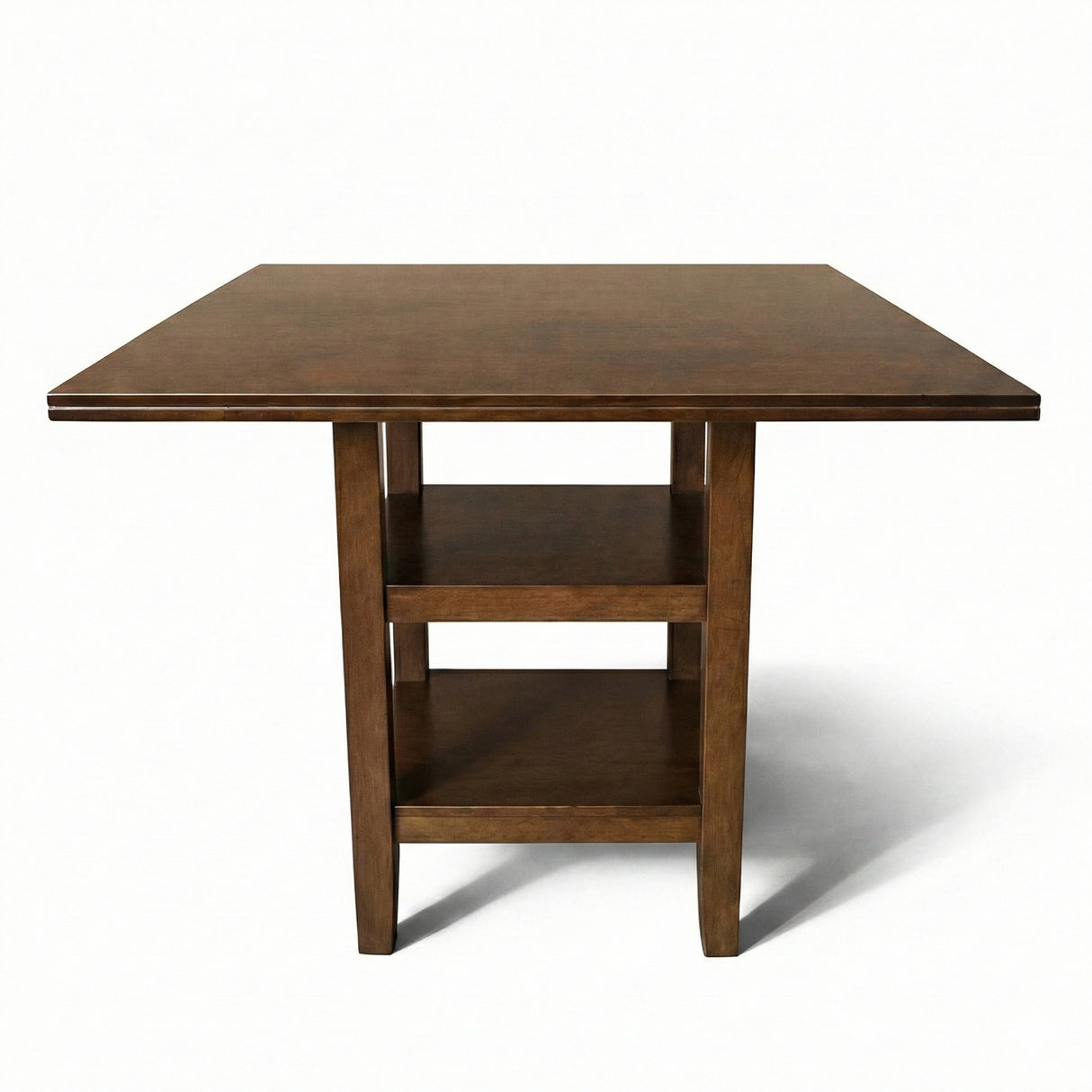 Modern 41.3 Inch Square Counter Height Dining Table, Dirty Oak Finish Solid Rubberwood