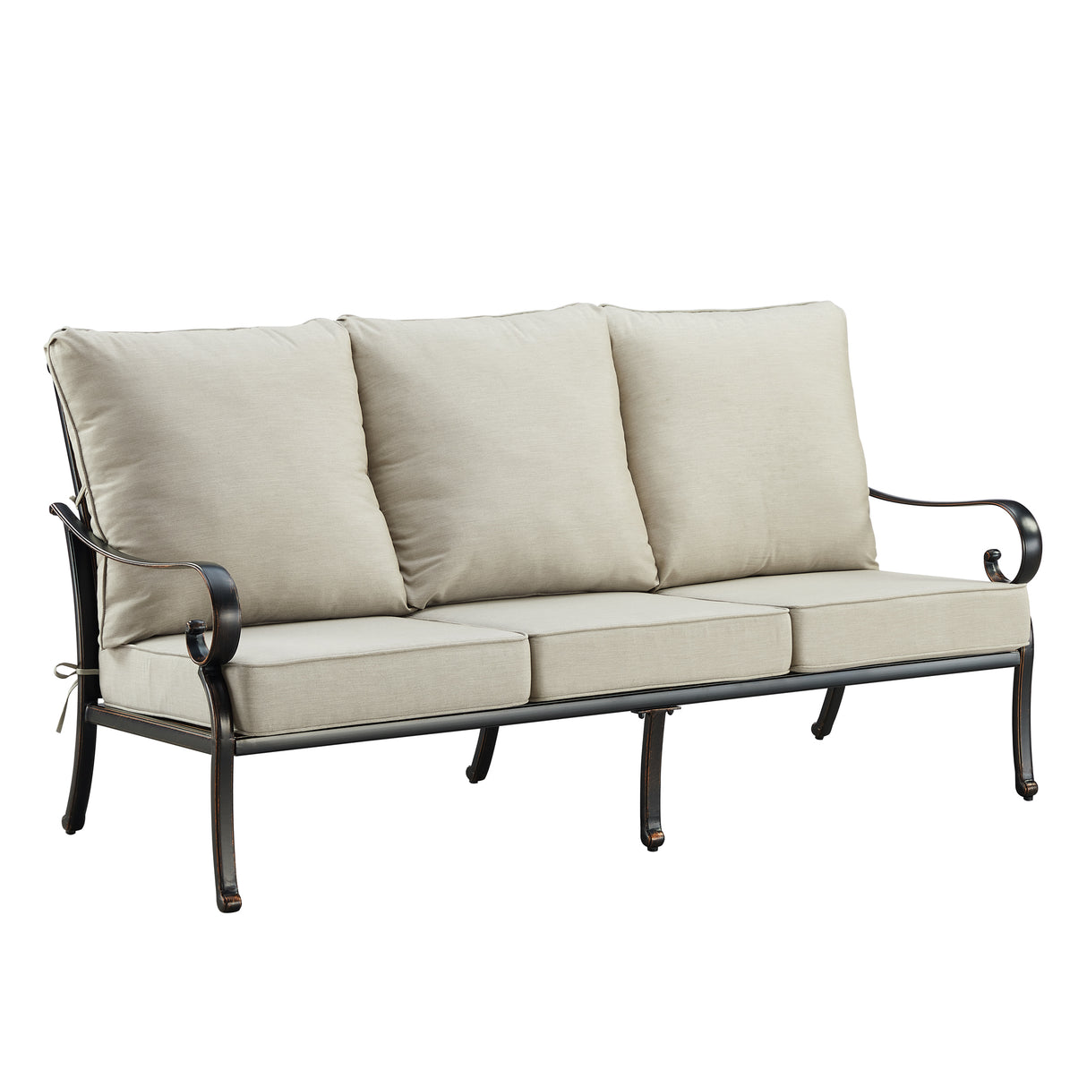Black Aluminum Deep Seating Sofa with Cushions - Sharicks