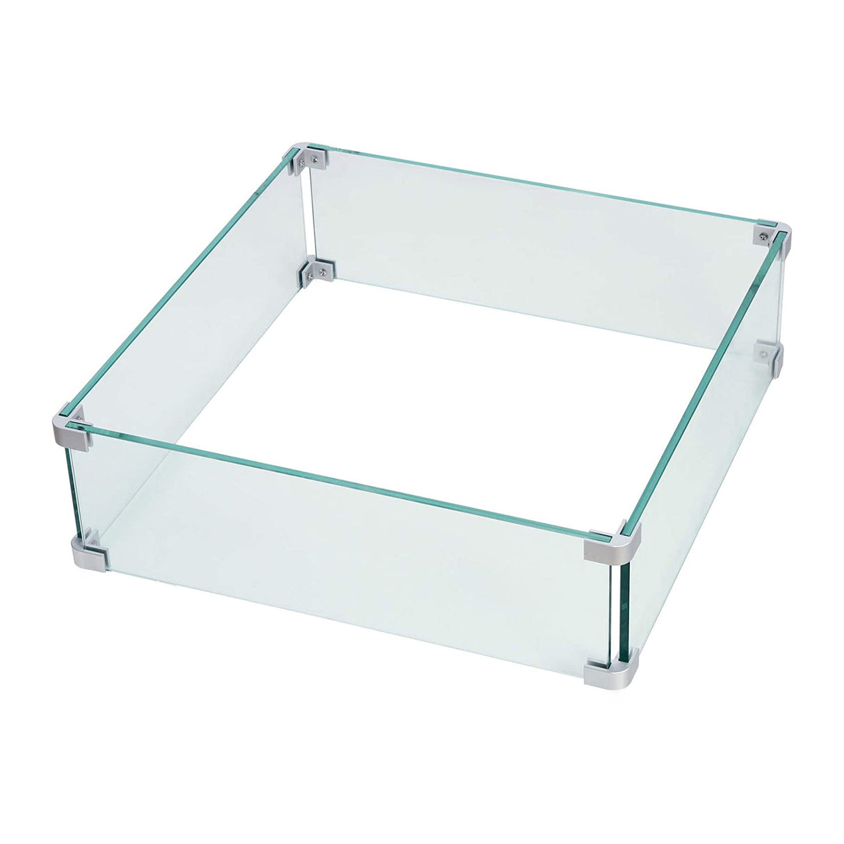 Square 21.8-in X 21.8-in Tempered Glass Fire Table Windshield Flame Blocker - Sharicks
