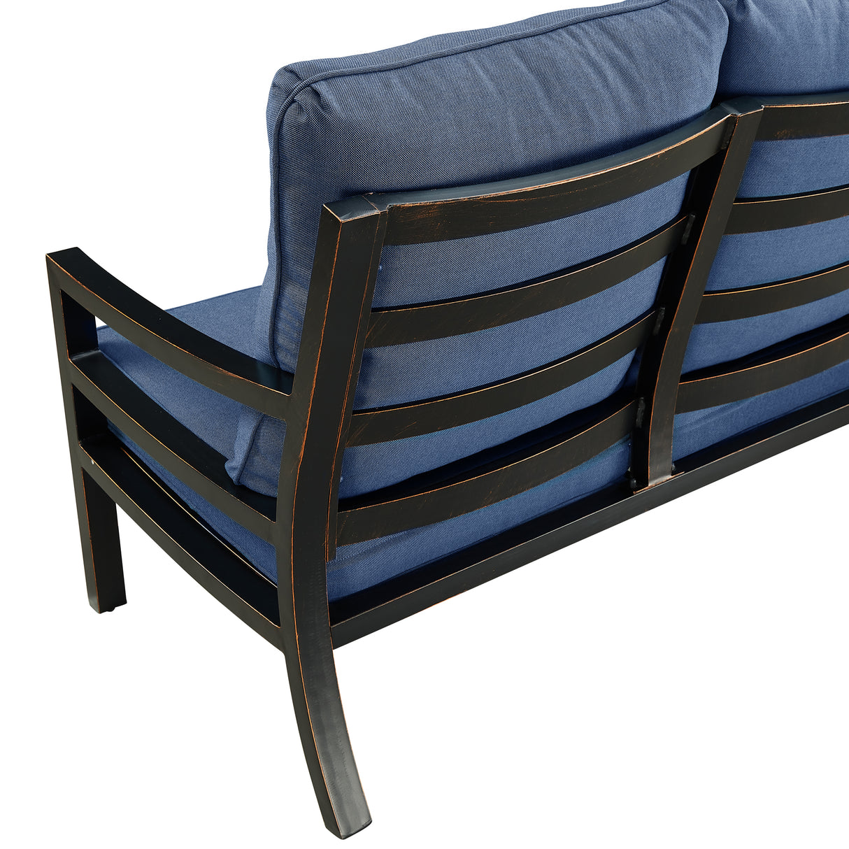 Black Aluminum Deep Seating Loveseat with Cushions - Sharicks