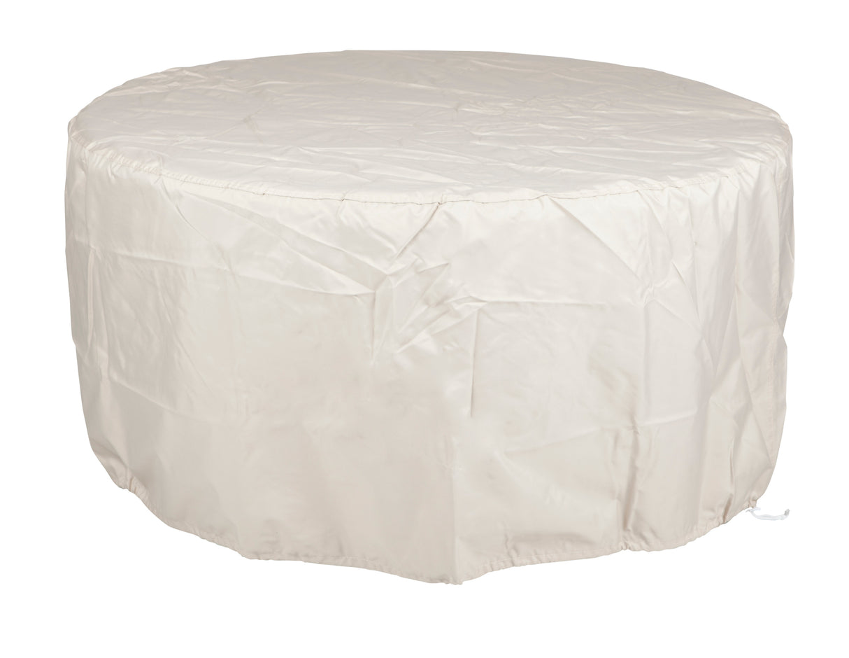 Aluminum 34-in Round Antique Copper Fire Table Set with Rocking Chairs - Sharicks