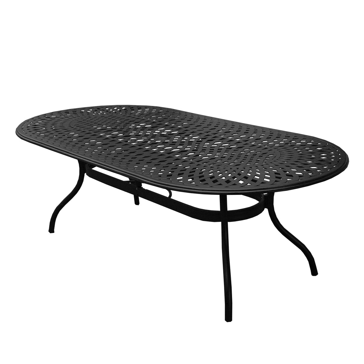 Outdoor Modern Aluminum 95-in Large Oval Patio Dining Table Sharicks