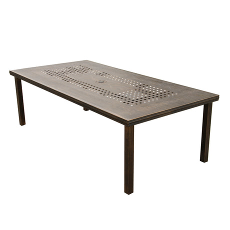 Traditional Outdoor Aluminum 95-in Rectangle Large Patio Dining Table