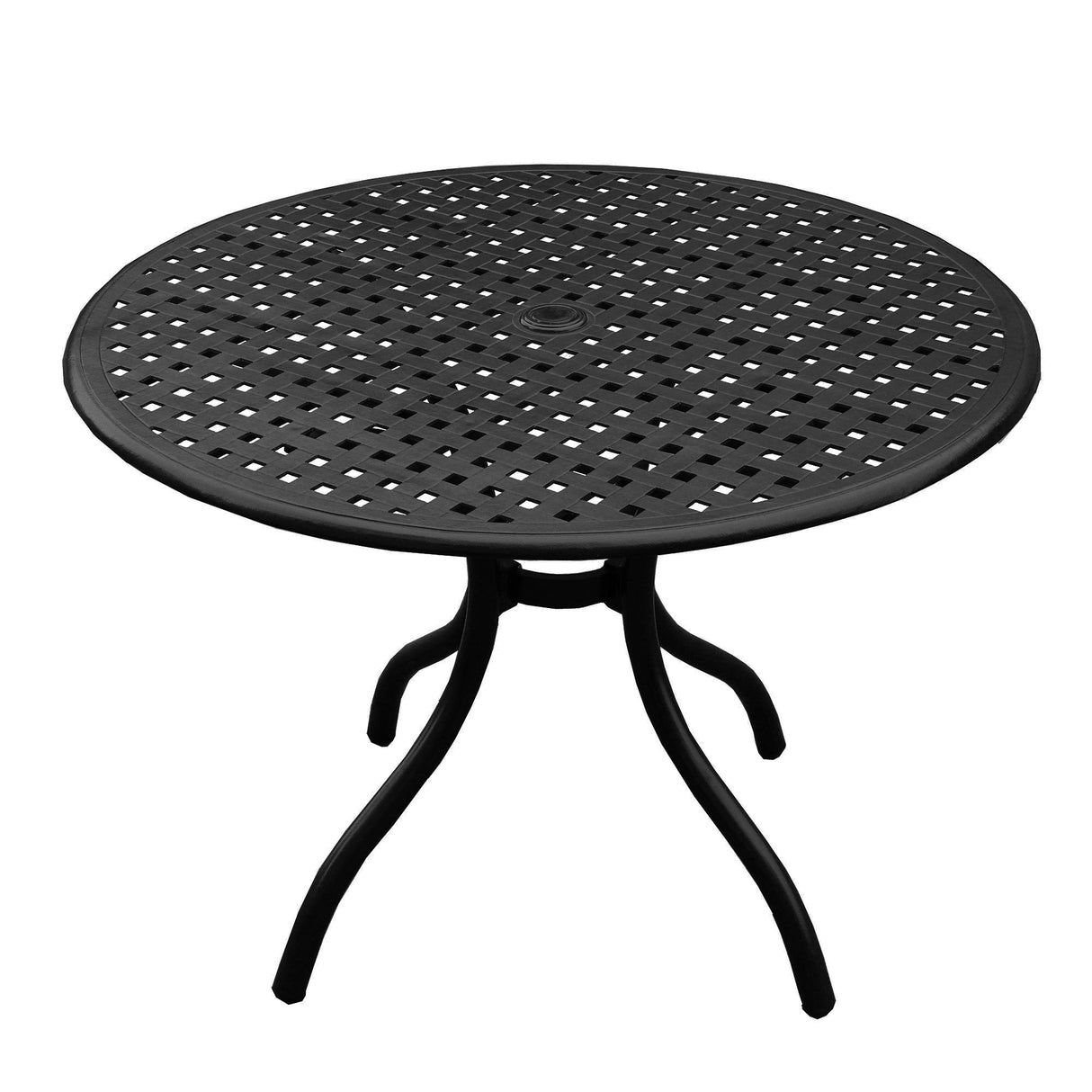 Modern Outdoor Mesh Aluminum 42-in Round Patio Dining Table Sharicks