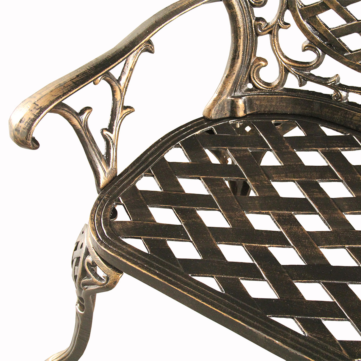 Ornate Outdoor Bronze Patio Garden Aluminum Loveseat Bench - Sharicks