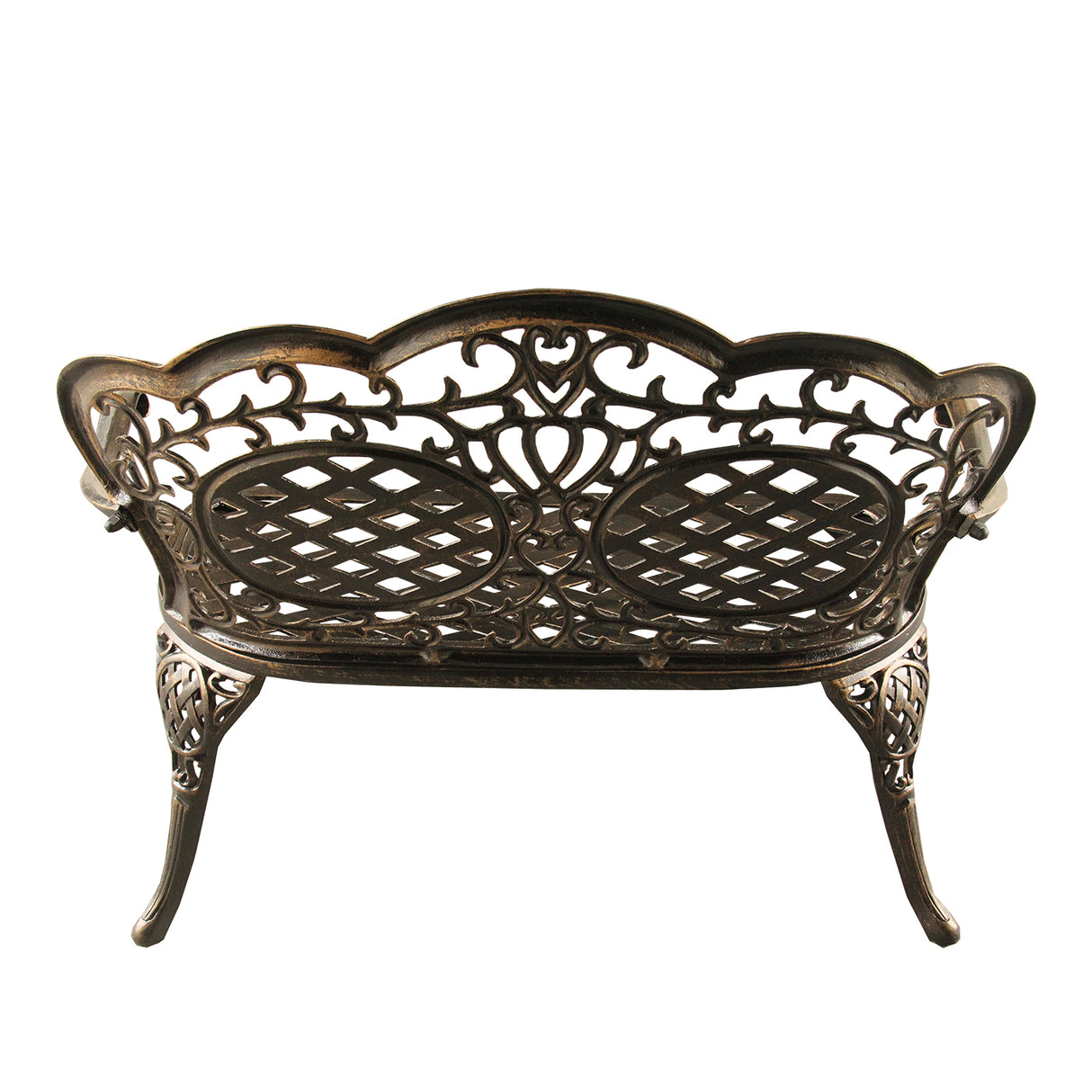 Ornate Outdoor Bronze Patio Garden Aluminum Loveseat Bench - Sharicks
