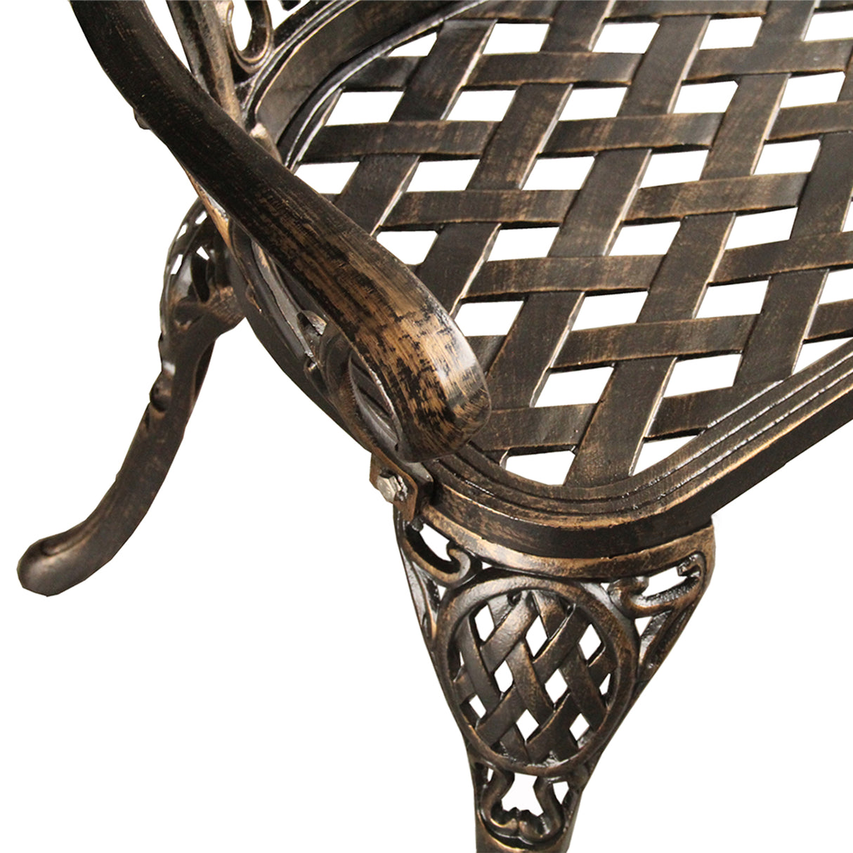 Ornate Outdoor Bronze Patio Garden Aluminum Loveseat Bench - Sharicks