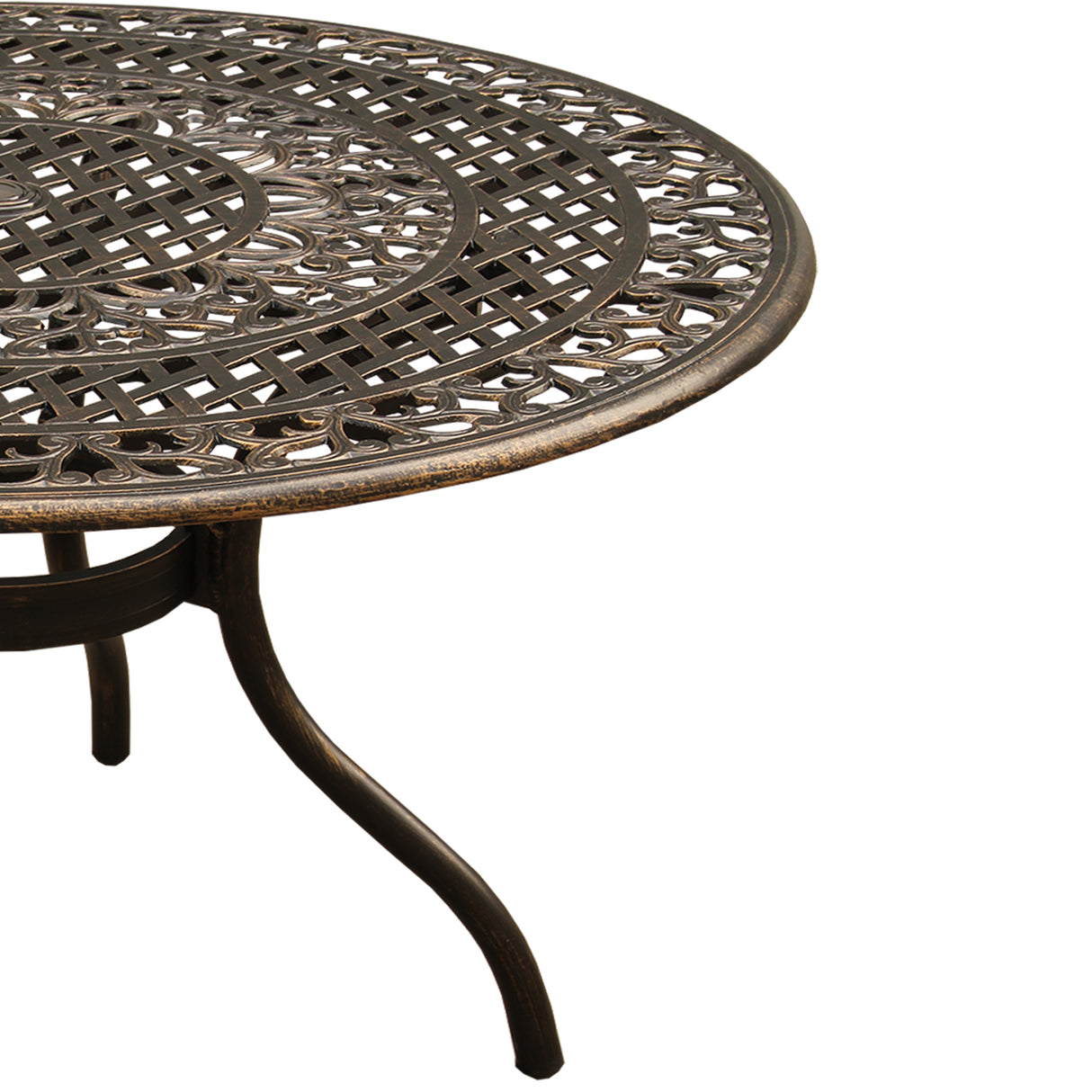 Ornate Outdoor Elegant Aluminum 48-in Round Patio Dining Table Sharicks