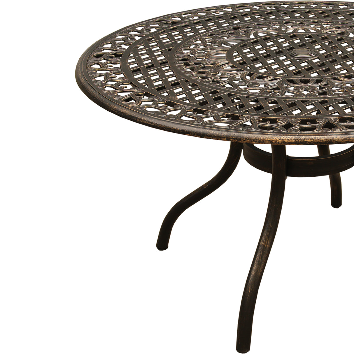 Ornate Outdoor Elegant Aluminum 48-in Round Patio Dining Table Sharicks