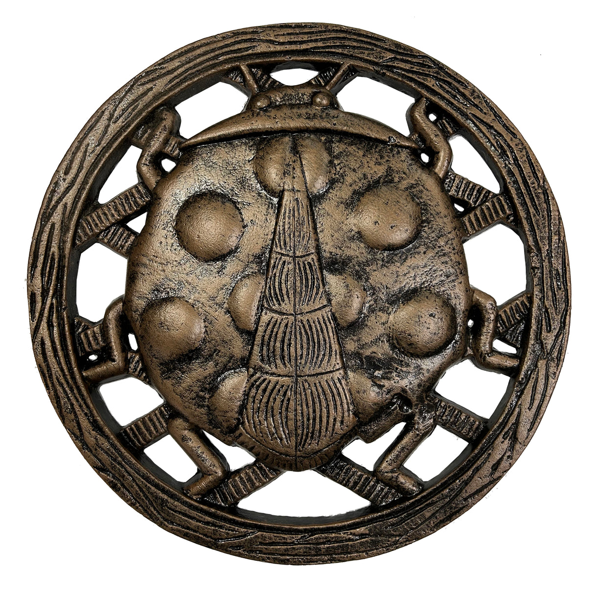 Antique Bronze Metal Stepping Stone Lady Bug - Cast Aluminum - Sharicks